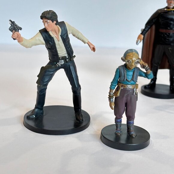 Star Wars Miniature Figures Set Of 5 Collectibles Han Solo Maz Kanata Count Dook - Picture 2 of 9